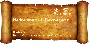 Mednyánszki Bernadett névjegykártya